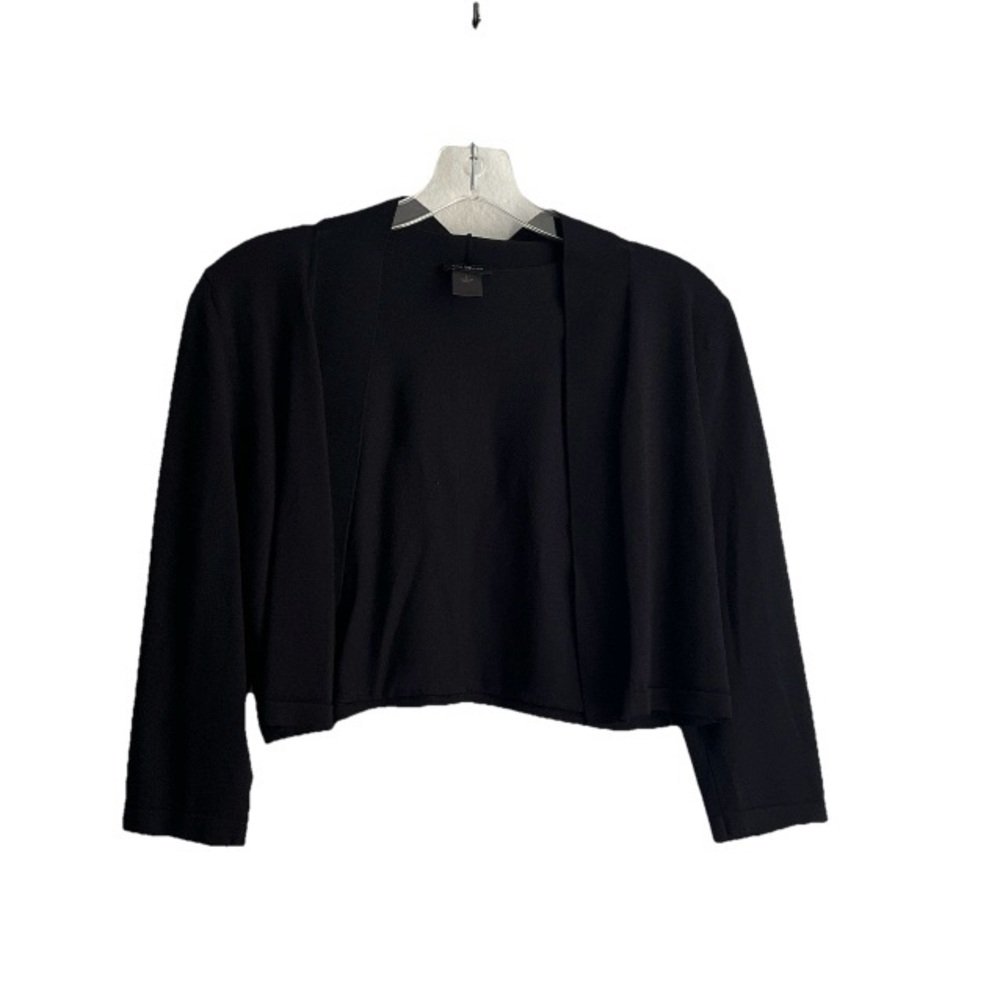 Ann Taylor Black Open-Front Cropped Cardigan
